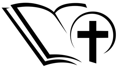 Holy Bible with Christian cross, symbol of God’s Word, gospel truth and foundation of faith
