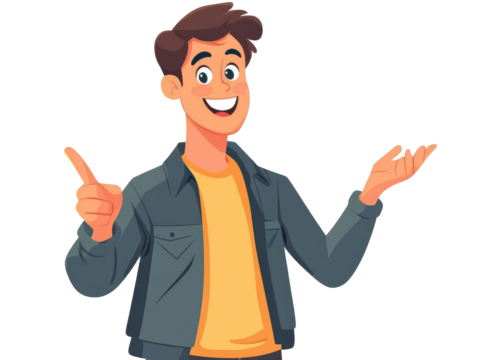 young man showing thumbs up png