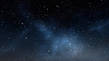A dark blue night sky with a band of white clouds, stars, and a milky way