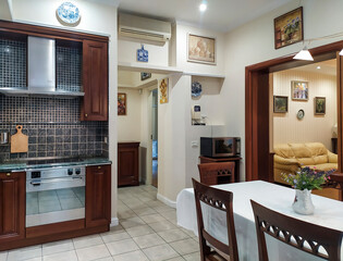 modern kitchen interior with kitchen