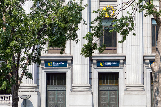 Montreal, Canada - August 2, 2025: Sun Life Building exterior in downtown