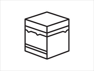 Kaaba Outline Icon in Mecca Saudi Arabia Vector Illustration Graphic