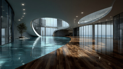 Abstract modern interior architecture
