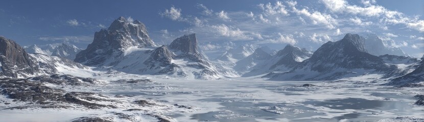 snow covered mountains
