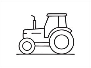 Minimalist tractor illustration outline agricultural machinery farm equipment vector graphic
