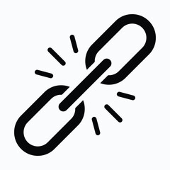 Obraz premium Link Chain Hyperlink Isolated Vector Silhouette Style Icon,