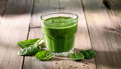 Frisch Zubereiteter Smoothie Mit Grunem Blattspinat