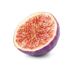 Fototapeta premium Piece of ripe fig isolated on white