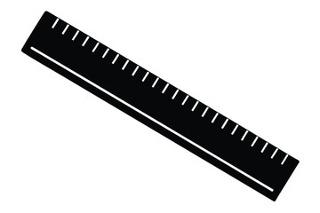 straightedge ruler vector icon silhouette