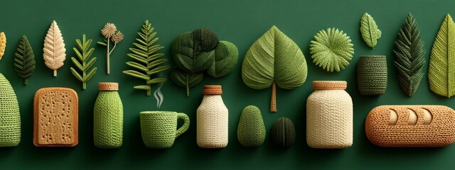 Organic Lifestyle Inspirations in Paper Cut Style Featuring Green Elements and Design