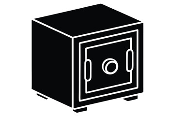 Obraz premium safe deposit box vector icon silhouette