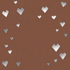 3d metallic hearts with halftone color background . retro futuristic sparkling heart , minimal wallpaper  .