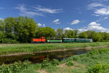 Narrow gauge railway from Balatonfenyves to Csisztafurdo near Balaton, Somogy region, Hungary