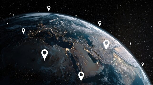 global locations earth map pins