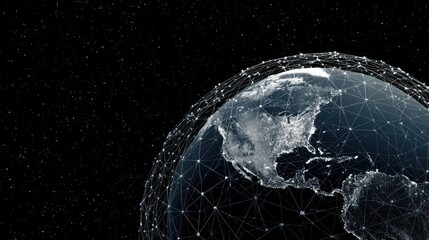 global network earth space connection