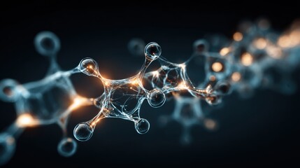 glowing atoms molecular structure