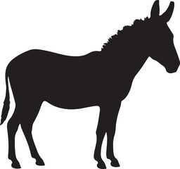 donkey silhouette on white background
