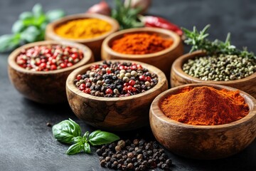 Traditional Halal Cuisine with Spices on Table