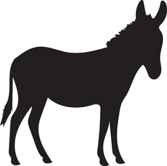 donkey silhouette on white background