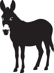 donkey silhouette on white background