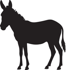 donkey silhouette on white background