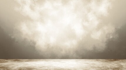 This neutral studio backdrop includes a textured floor and soft lighting, perfect for showcasing products and mockups. The warm beige and brown tones provide a sophisticated, unobtrusive background