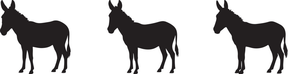 donkey silhouette on white background