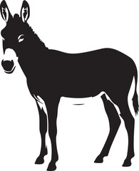 donkey silhouette on white background