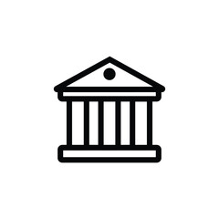 Simple icon of a classical building with columns