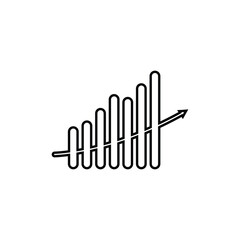 Continuous line graph showing upward trend and growth