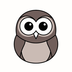 Obraz premium Cartoon Owl Illustration Cute, Simple Design for Educational and Decorative Purposes