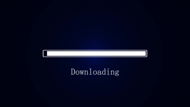 Downloading bar icon line buffering and progress loading animation loop