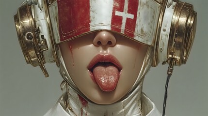 Mysterious Gothic Cleric Portrait with Covered Eyes