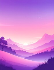 Silhouetted mountain landscape at dawn