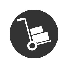 Cart with luggage icon isolated on transparent background