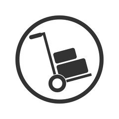 Cart with luggage icon isolated on transparent background