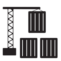 Vector illustration of transport or delivery with crane icon