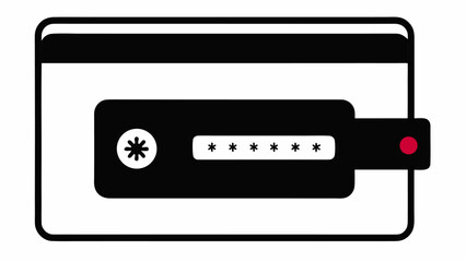 Fototapeta premium Digital wallet login silhouette icon for fintech and online banking websites