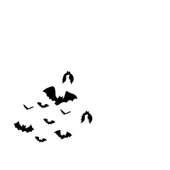flying bats silhouettes