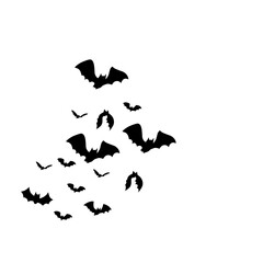 flying bats silhouettes