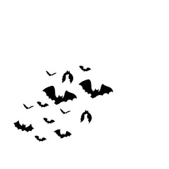 flying bats silhouettes