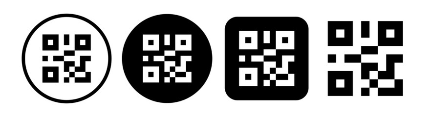 Qr code vector flat style isolated on background for mobile payment and identity, city transport rental, UI UX design element, web pictogram, mobile app, promo tag 10 eps