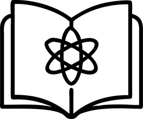 Book with science symbol on cover