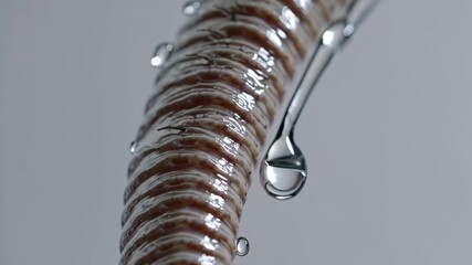 hair droplet focus, macro shot of water beads on hair, highspeed macro photograph capturing moisture droplets on single hair fiber for marketing and scientific purposes - Powered by Adobe