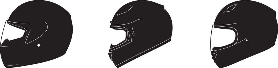 motorcycle helmet silhouette on white background