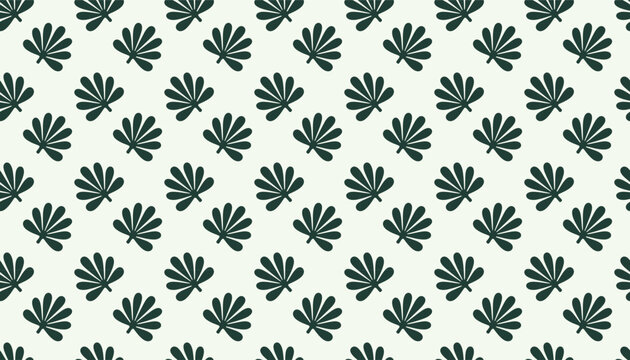Fototapeta seamless botanical leaf pattern, modern tropical leaves background, minimalist floral repeating texture, stylish green plant tile design