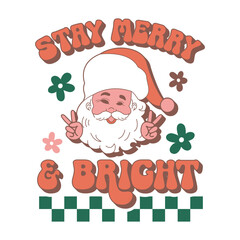 Stay Merry And Bright with Peace Sign Santa