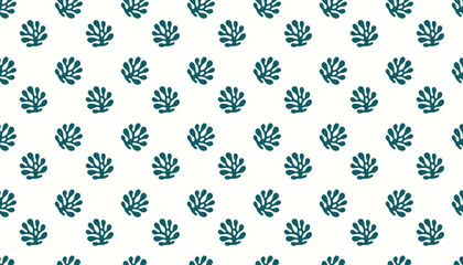 Seamless floral pattern with organic shapes, Abstract hand-drawn botanical print, Modern minimal marine life pattern, Decorative organic leaf seamless background