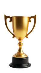 Golden Trophy Cup with Black Base Realistic Award Symbol of Victory and Success
