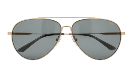 Gold Aviator Sunglasses with Grey Lenses